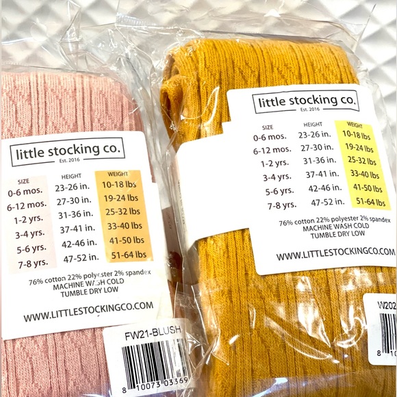 2 Pack Little Stocking Co. Cable Knit Tights - Picture 3 of 3